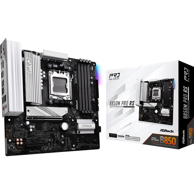 ASRock B850M Pro RS mATX Motherboard for AMD AM5 CPUs