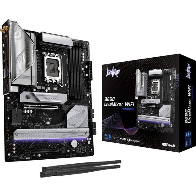 ASRock B860 LiveMixer WiFi ATX Motherboard for Intel LGA1851 CPUs