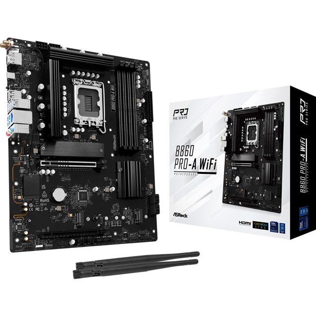 ASRock B860 Pro-A WiFi ATX Motherboard for Intel LGA1851 CPUs