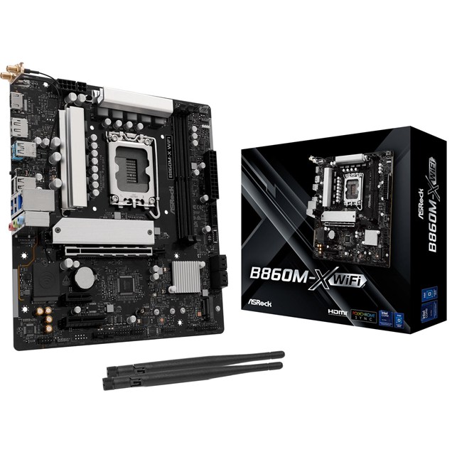 ASRock B860M-X WiFi mATX Motherboard for Intel LGA1851 CPUs