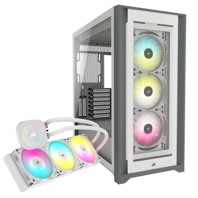 Corsair 5000X Mid Tower & Corsair Nautilus 360 RS AiO White Bundle