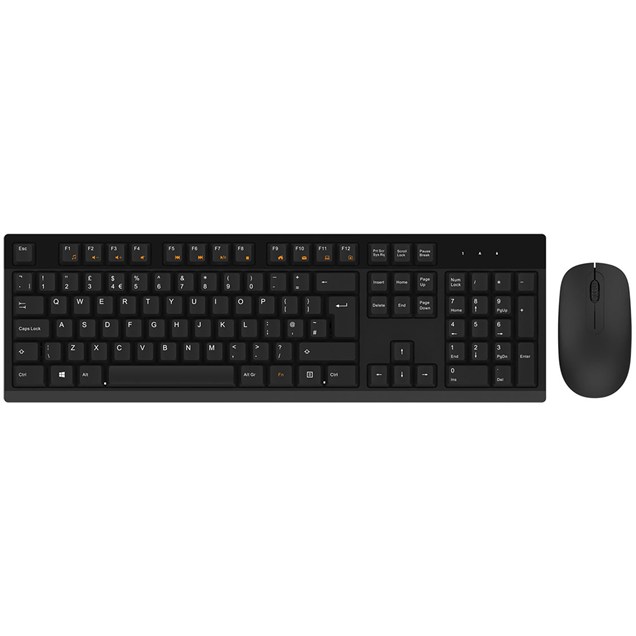 CiT EZ-Touch Wireless Keyboard and Mouse Combo Set in Black, UK Layout