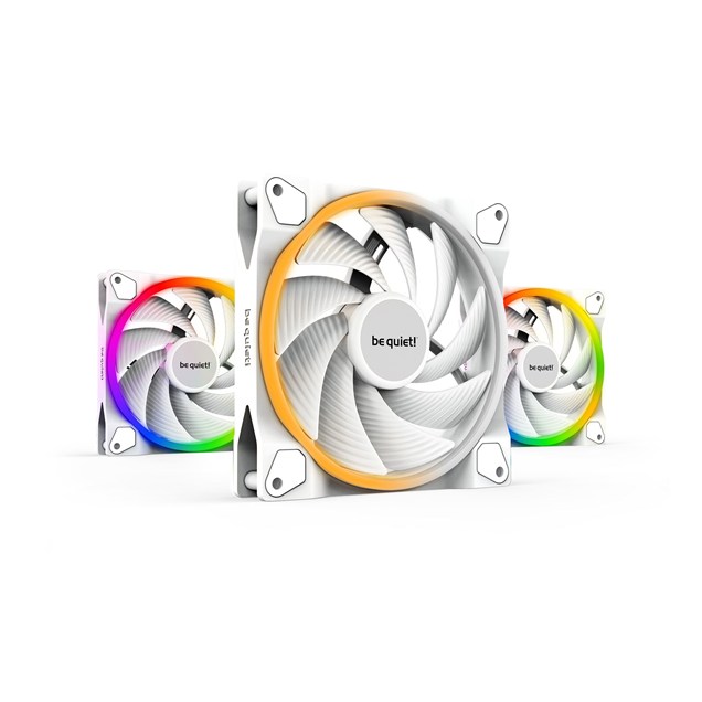 Be Quiet! Light Wings 140mm PWM ARGB Case Fans - White Triple Pack