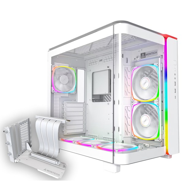 Bundle - Montech King 95 PRO Case in White with Montech VGM Vertical GPU Mount