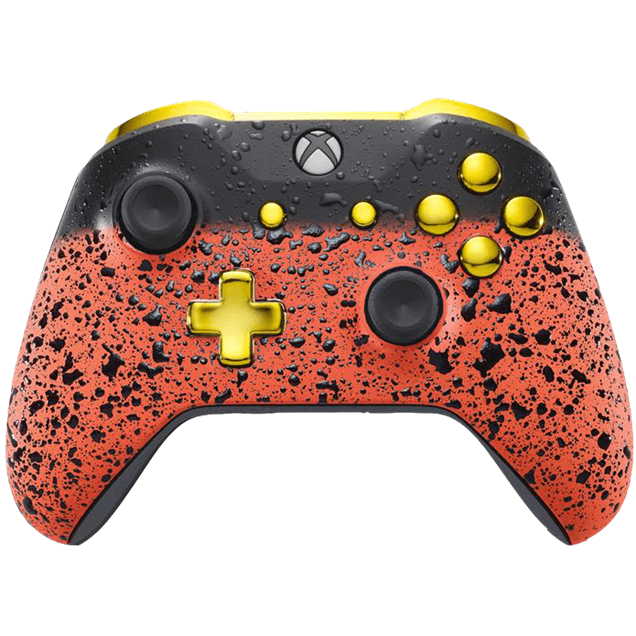 Custom Controllers UK Xbox One S Controller - 3D Orange Shadow Edition, Gold Highlights