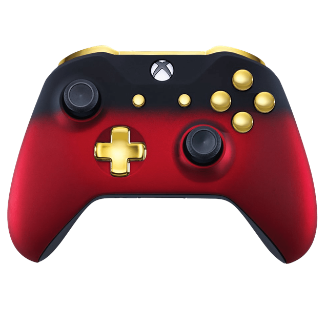 Custom Controllers UK Xbox One S Controller - Red Shadow Edition, Gold Highlights