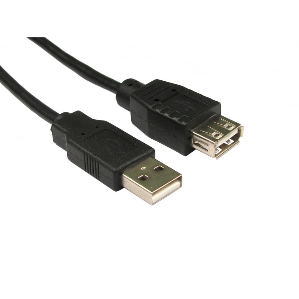 Cables Direct 1m USB 2.0 Extension Cable in Black - CCL Computers