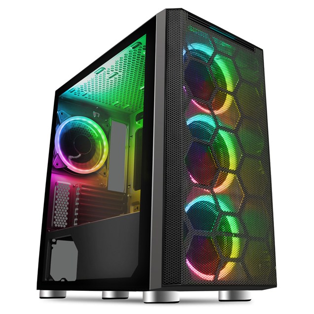 CiT Air Mid Tower Gaming Case - Black USB 3.0