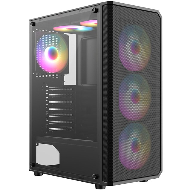 CiT Delta Mid Tower Gaming Case - Black 