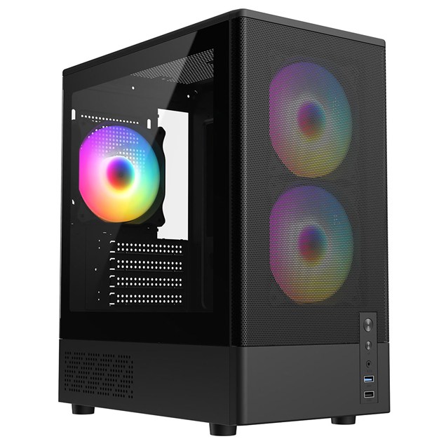 CiT F3 Mid Tower Gaming Case - Black 