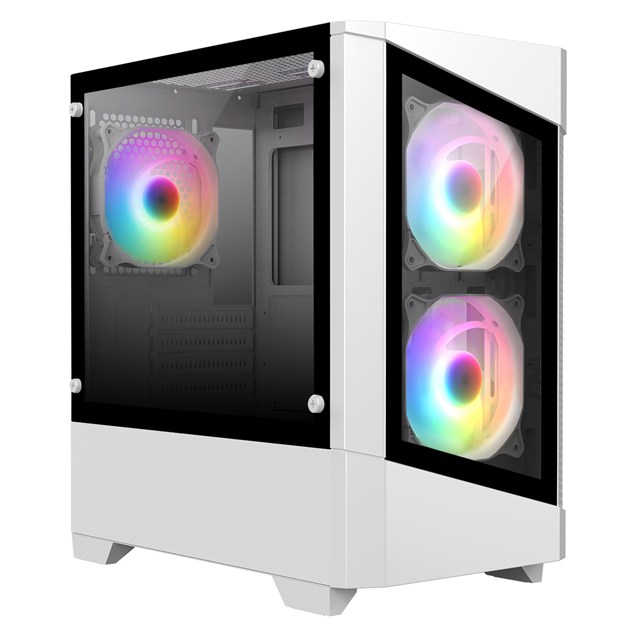 CiT Level 1 Glass Mid Tower Gaming Case - White 
