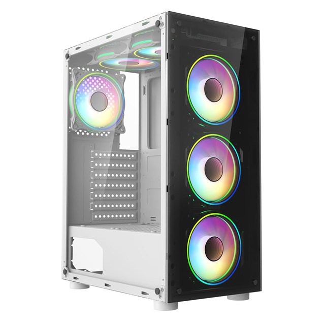 CiT Mirage F6 Mid Tower Gaming Case - White 
