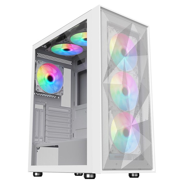CiT Phantom XL Mid Tower Gaming Case - White 