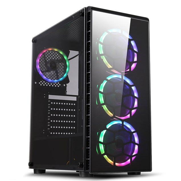 CiT Raider Mid Tower Gaming Case - Black 