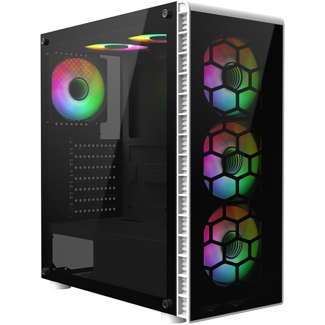 CiT Raider Mid Tower Gaming Case - White 