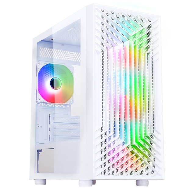 CiT Terra Mid Tower Gaming PC Case - White 