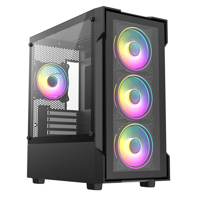 CiT Tornado Mid Tower Gaming Case - Black 