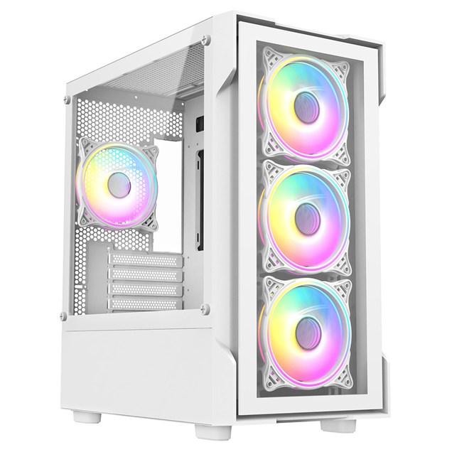 CiT Tornado Mid Tower Gaming Case - White 