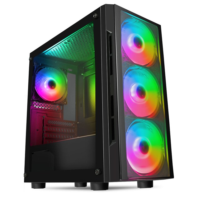 CiT Flash Mid Tower Gaming Case - Black 
