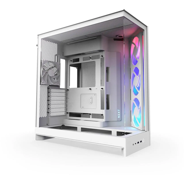 NZXT H9 Flow RGB Mid Tower Gaming Case - White 