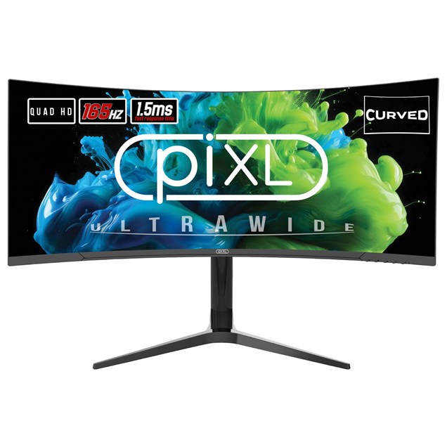 piXL CM34C7 34" UltraWide Curved Gaming Monitor - VA, 165Hz, 1.5ms, HDMI, DP