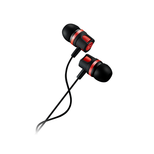 Canyon Comfortable Earphones with Microphone in Red