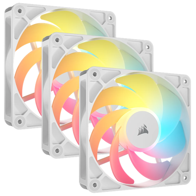 Corsair RS120-R ARGB 120mm Triple Pack of PWM Reverse Fans in White