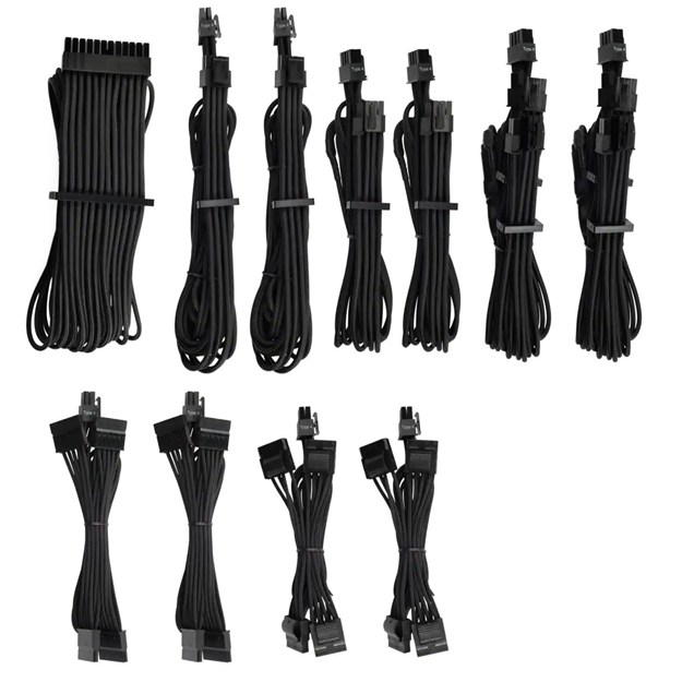 Corsair Premium Individually Sleeved PSU Cable Pro Kit, Type 4 Gen 4 in Black