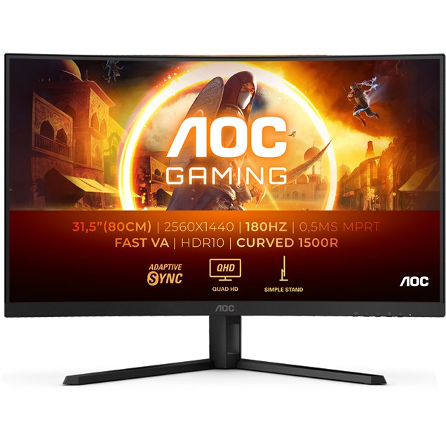 AOC CQ32G4VE 32" 1440p (QHD) Curved Gaming Monitor - VA, 180Hz, 1ms, HDMI, DP
