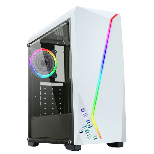CiT C6063 Mid Tower Gaming Case - White USB 3.0