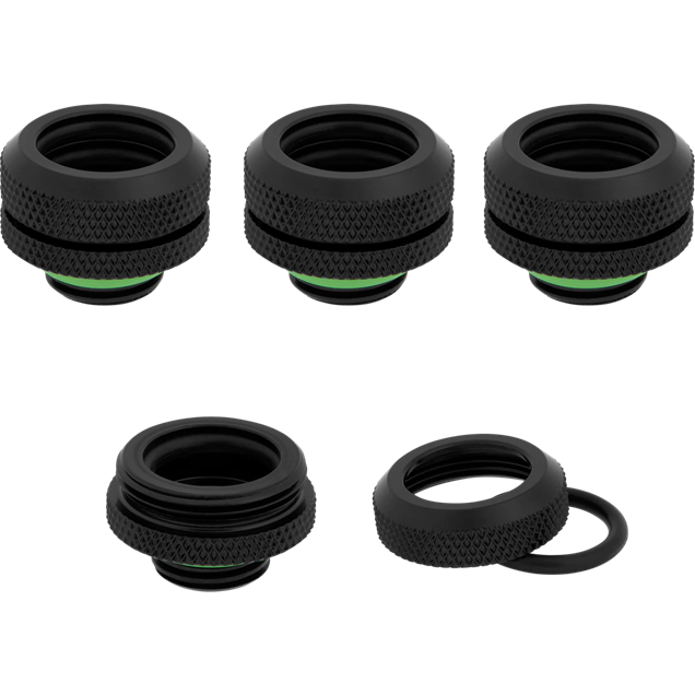 Corsair Hydro X Series XF Hardline 14mm Black Fittings - Four Pack
