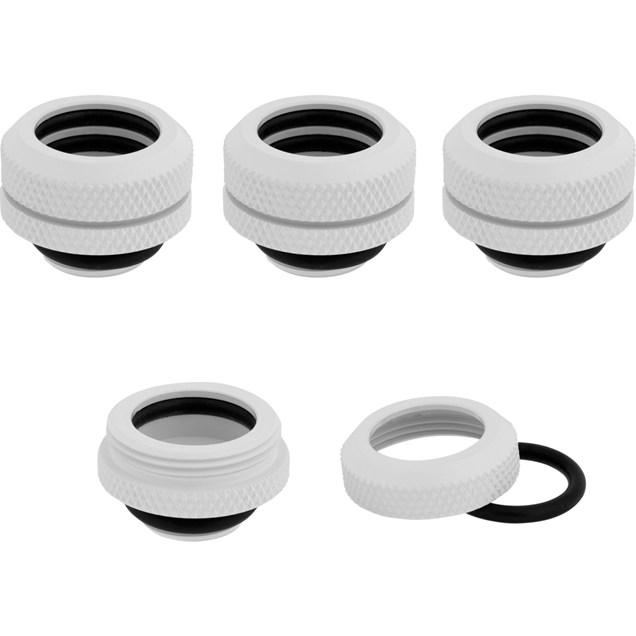 Corsair Hydro X Series XF Hardline 14mm OD Fittings, Four Pack in White