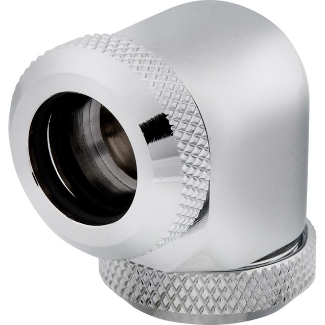 Corsair Hydro X Series XF Hardline 90 Angled 12mm OD Fitting Twin Pack in Chrome
