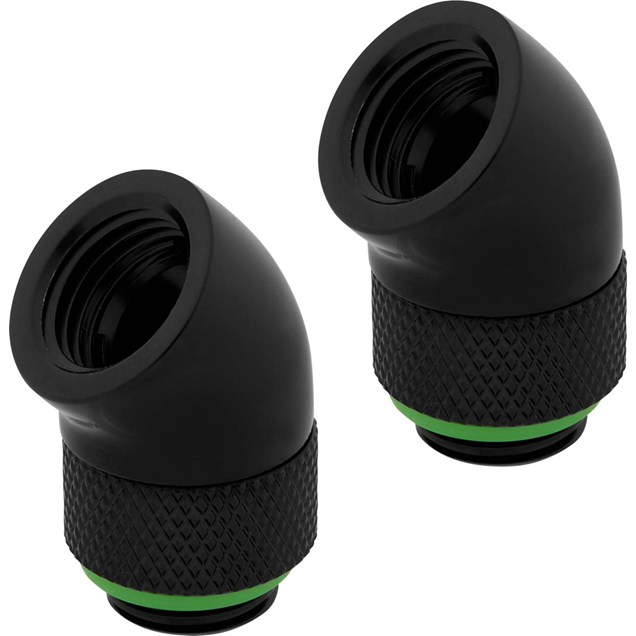 Corsair Hydro X Series 45 Degree Rotary Adapter Twin Pack in Black