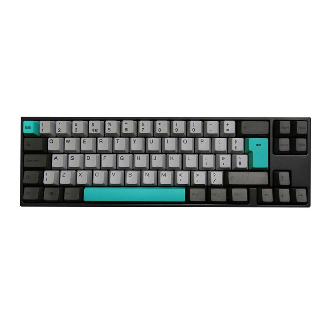 Ducky MIYA Pro Moonlight 65% USB Mechanical Keyboard in Black with White LED Backlit Keys, Cherry MX Blue Switches