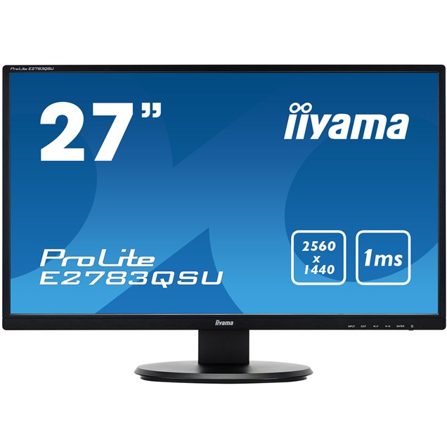 iiyama Prolite E2783QSU-B1 27 inch 1ms Monitor - 2560 x 1440, 1ms