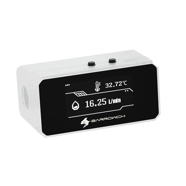 BarrowCH G1/4 Multimode OLED Display, Flow and Overheat Alarm with Intelligent Shutdown in White