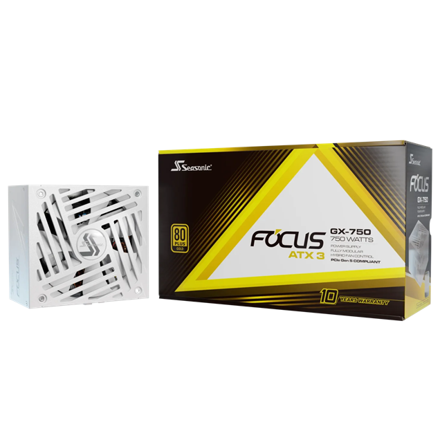 750W Seasonic FOCUS GX White ATX 3.1 Modular 80 Plus Gold PSU