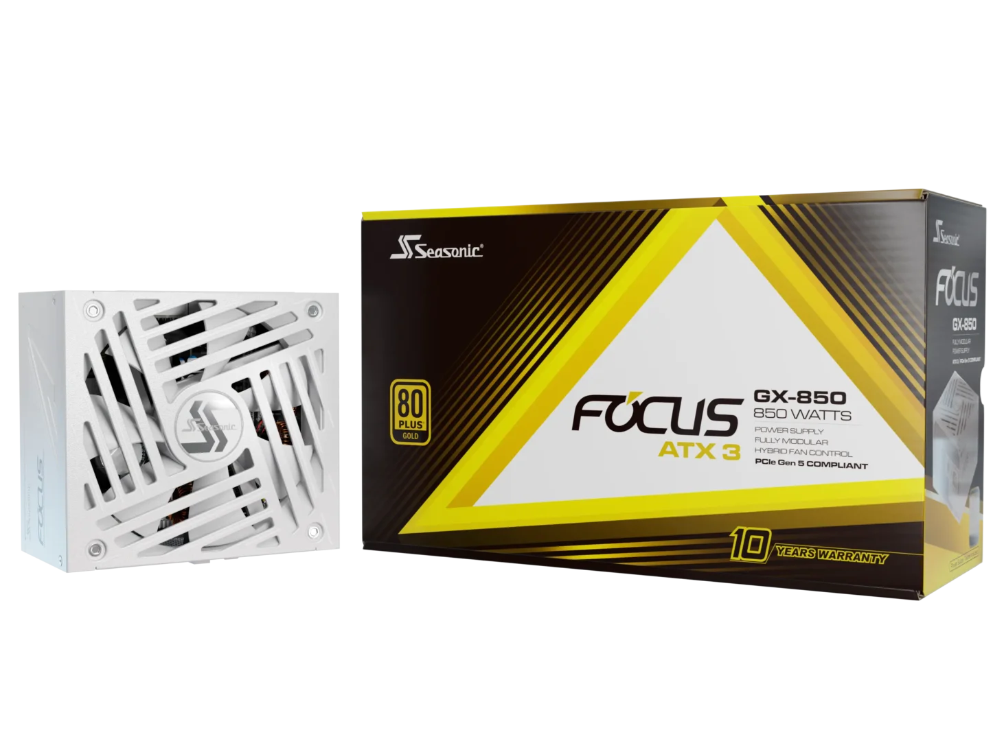 Seasonic FOCUS GX White ATX 3.1 850W 80 PLUS Gold Certified Fully