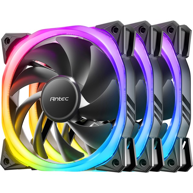 Antec Fusion ARGB 120mm Case Fan Triple Pack in Black with ARGB Controller