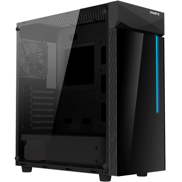 Gigabyte C200 GLASS Mid Tower Gaming Case - Black 