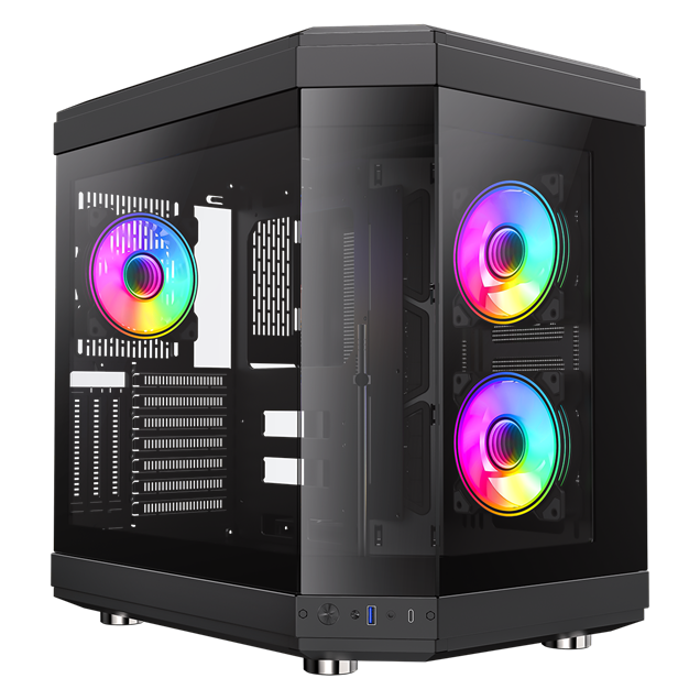 GameMax Hype Mid Tower Gaming PC Case - Black 