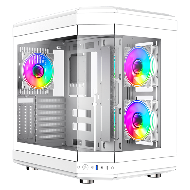 GameMax Hype Mid Tower Gaming Case - White 