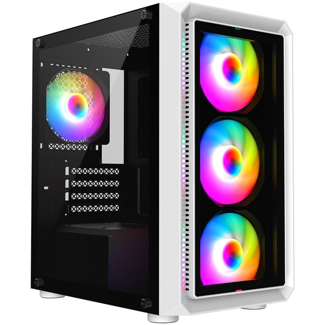 GameMax Icon Mid Tower Gaming Case - White 