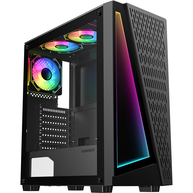 GameMax Prism Mid Tower Gaming Case - Black 