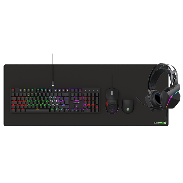 GameMax Pulse 4-in-1 Mechanical Keyboard, Mouse, Headset and Mouse Pad Combo Kit
