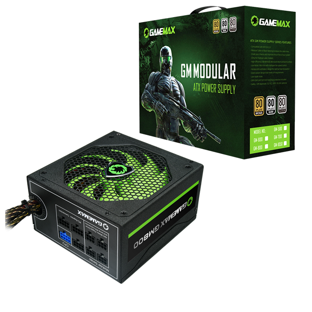 800W GameMax GM800 Semi-Modular 80 Plus Bronze PSU