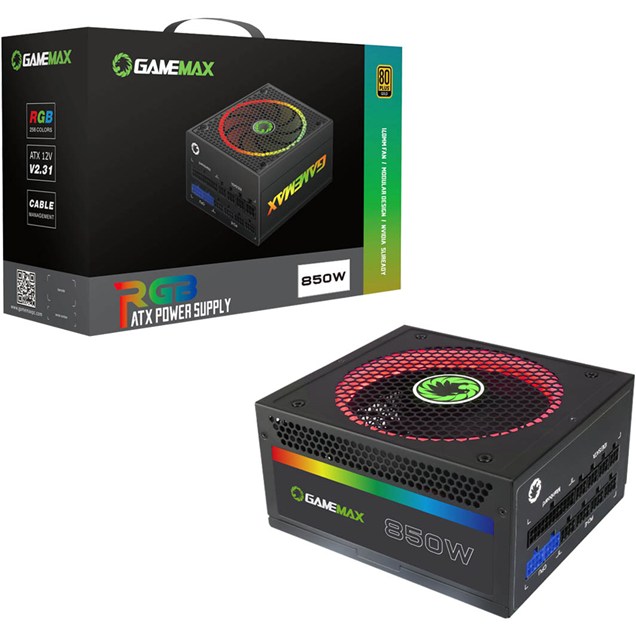 GameMax RGB 850W Modular Power Supply 80 Plus Gold