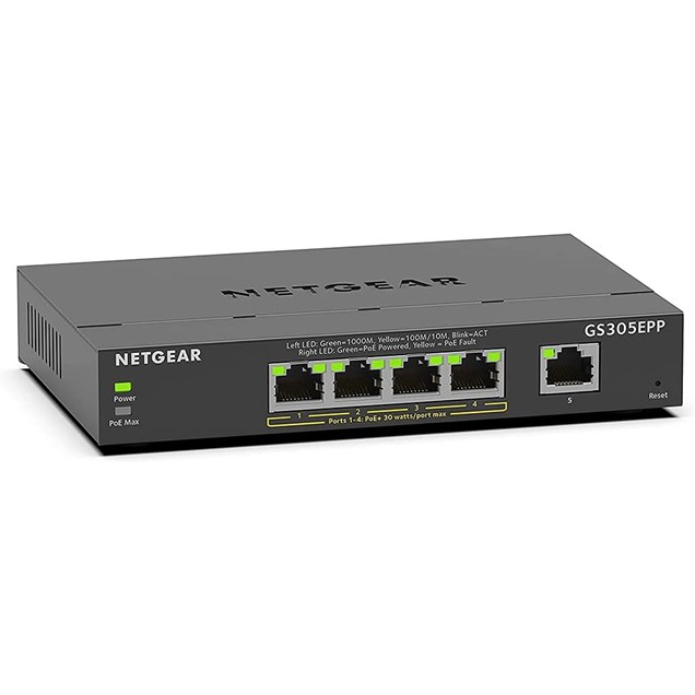 Netgear GS305EPP 5-Port Gigabit PoE+ Mini Switch 