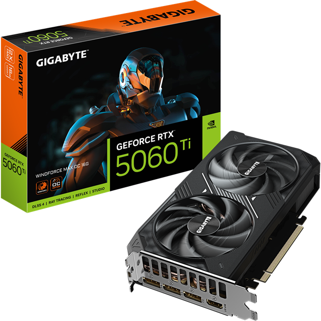 Gigabyte GeForce RTX 5060 Ti WINDFORCE MAX OC 16GB GDDR7 Graphics Card